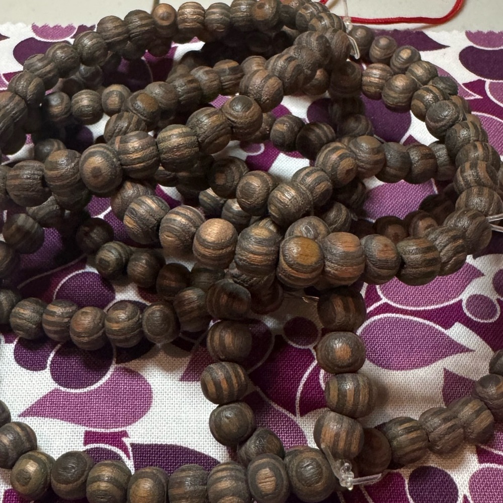 Brown wooden beaded bracelet for men or women